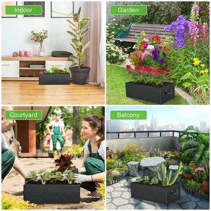 Rechthoekige Stoffen Kweekbak – Ademende Verhoogde Plantenzak van 40/50/60 cm | Tuinbed voor Groenten, Bloemen & Planten