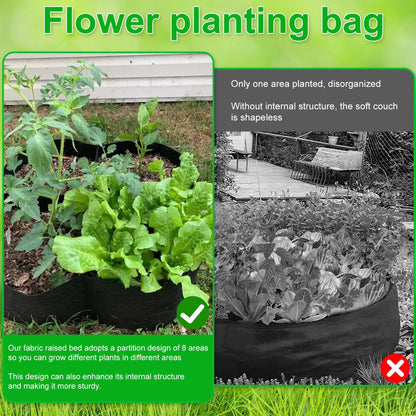 Rechthoekige Plantenzak met Multi-Vakken – Vilten Kweekzak voor Groenten, Tomaten & Aardappelen | Tuin & Balkon