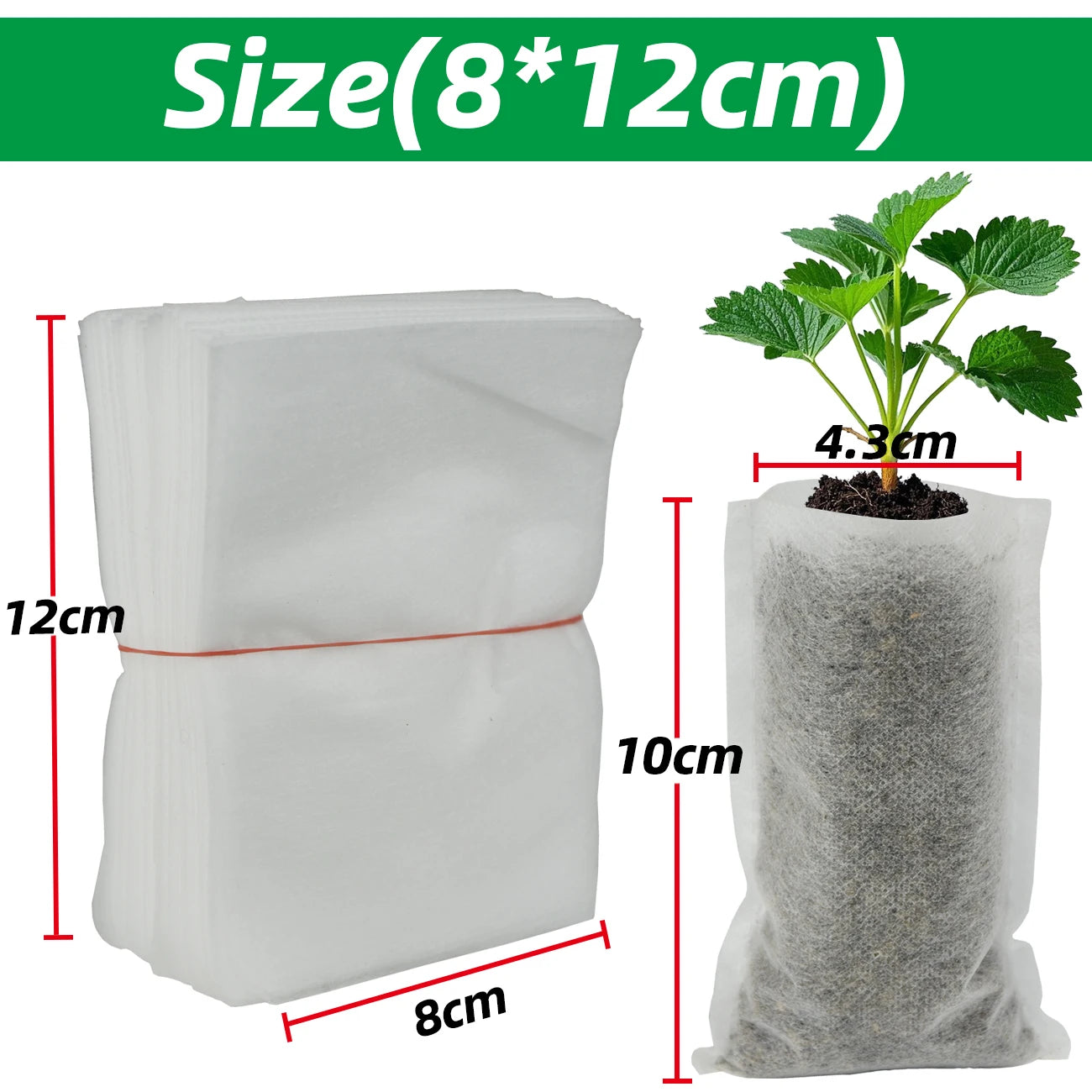 50-100 stuks Biologisch Afbreekbare Kweekzakken – Non-woven Plantenzakken voor Zaailingen, Bloemen & Groenten | Tuinaccessoires