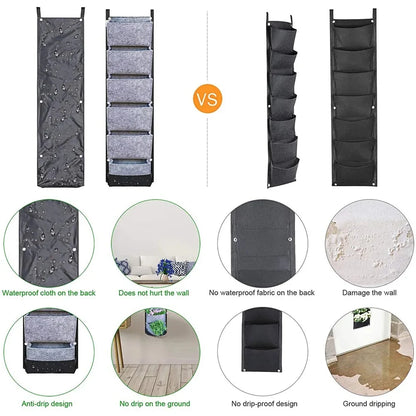 Hangende Verticale Plantenzak met 6 Vakken – Vilten Kweekzak voor Bloemen, Kruiden & Groenten | Muurplantentas voor Binnen & Buiten