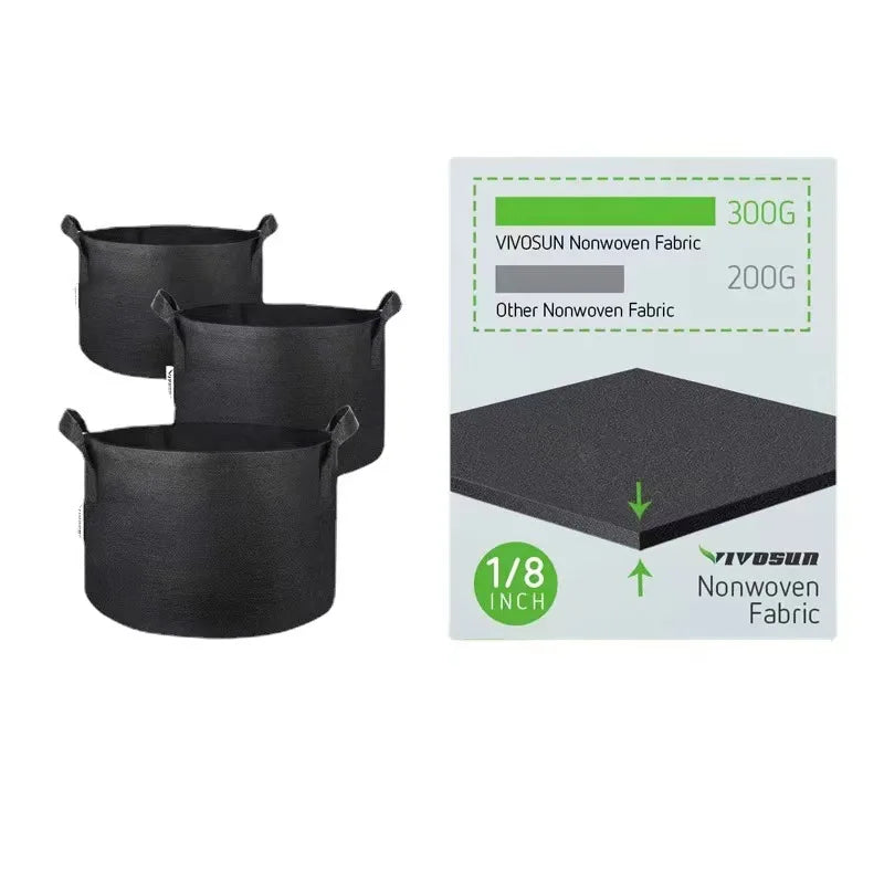 Dikke Vilten Plantenzak met Handvat – Non-Woven Kweekzak voor Groenten, Bloemen, Paddenstoelen & Planten | Herbruikbare Stoffen Bloempot